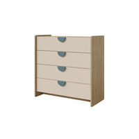 KINDERKOMMODE LEXO 10 93/91/40 cm in Eiche Cremona/Macadamia/Meeresblau - Blau/Eichefarben, Holzwerkstoff (93/91/40cm) - Deine Möbel 24
