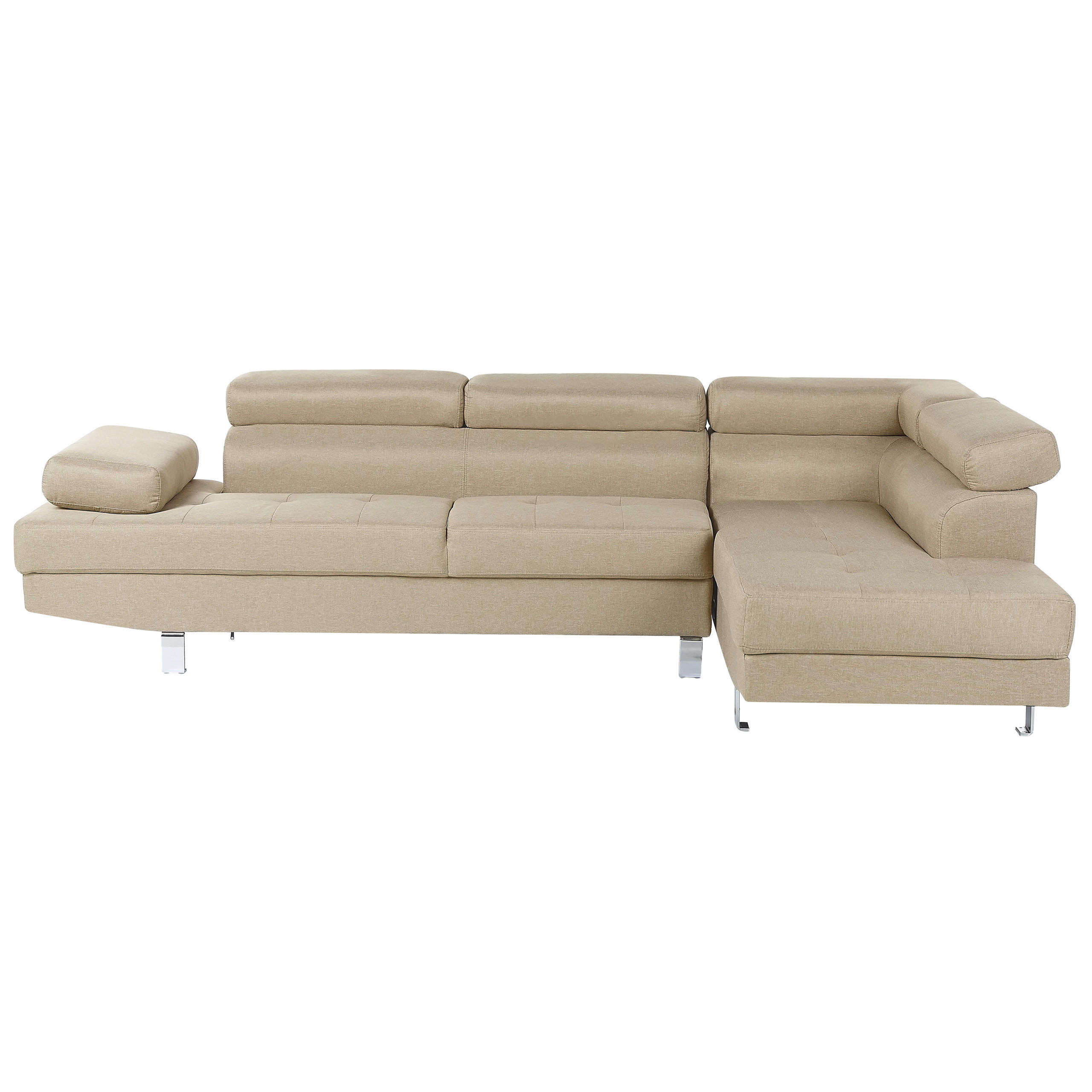 5-SITZER-ECKSOFA Polyester Beige Norrea - Beige, Textil (262/169cm) - Beliani