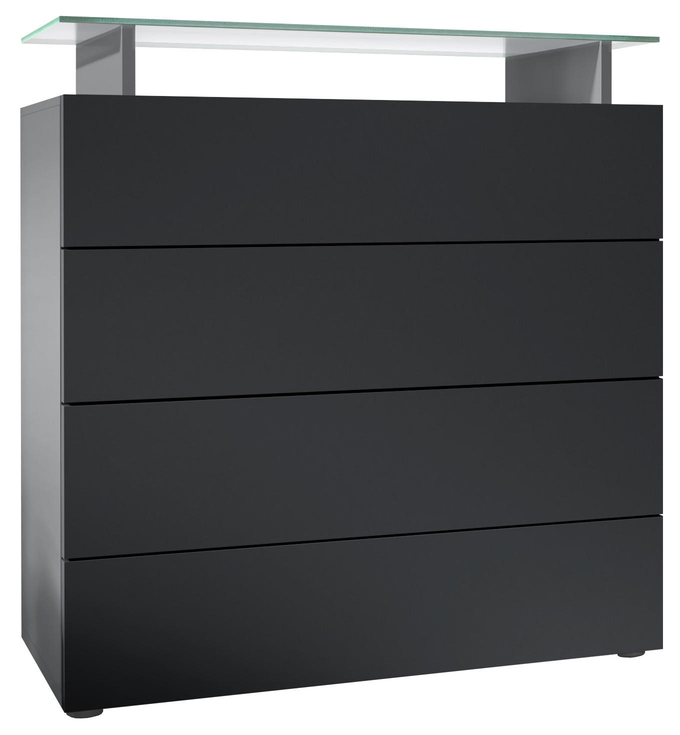 KOMMODE Pavos Schwarz matt - Schwarz, Holzwerkstoff (76/80/33cm) - Vladon
