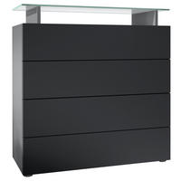 KOMMODE Pavos Schwarz matt - Schwarz, Holzwerkstoff (76/80/33cm) - Vladon