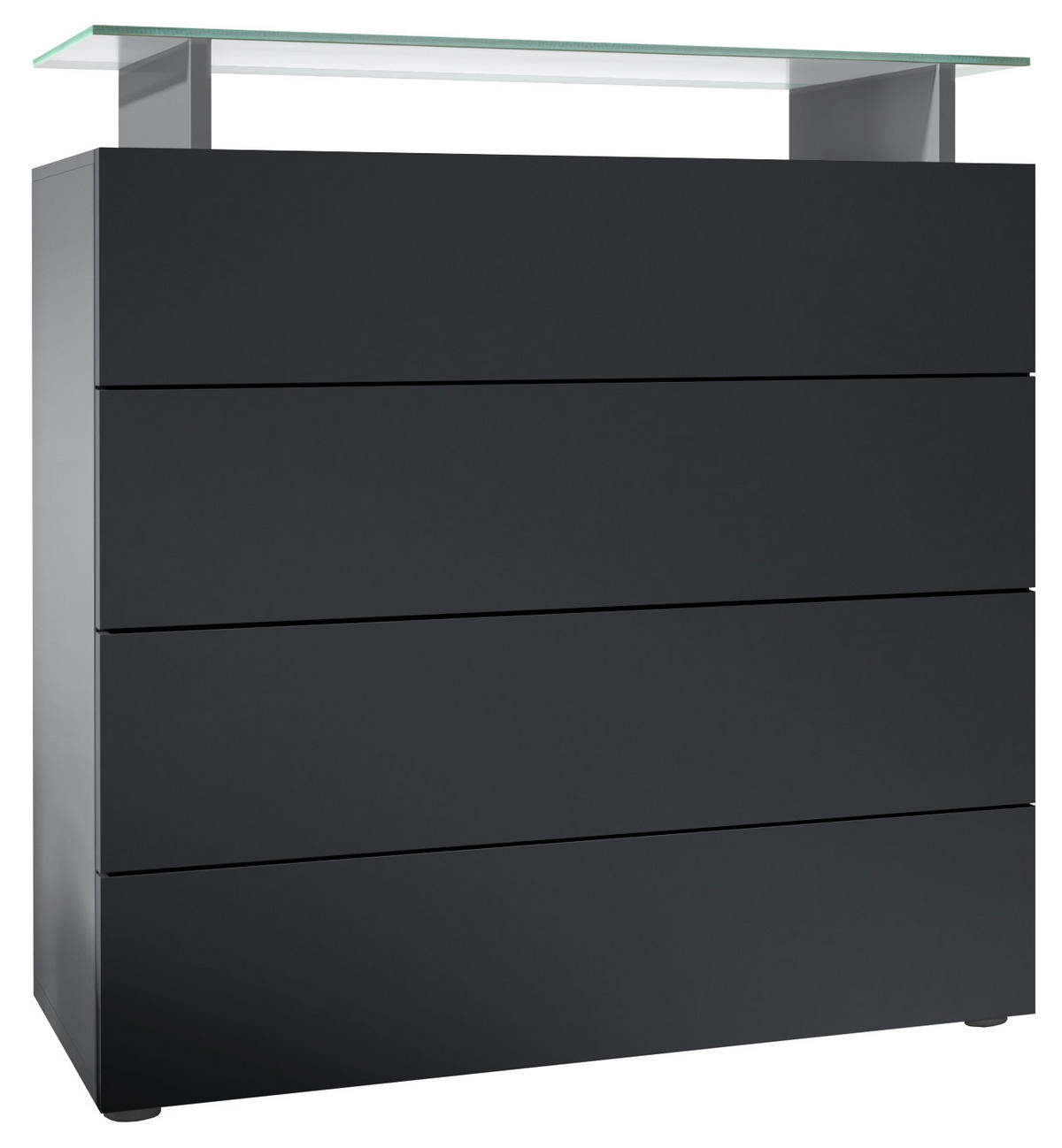KOMMODE Pavos Schwarz matt - Schwarz, Holzwerkstoff (76/80/33cm) - Vladon