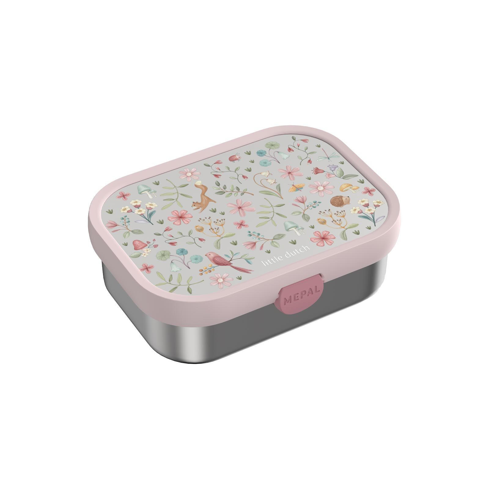 EDELSTAHL-BROTDOSE MIT GABEL Campus Fairy Wonders 18 x 13 cm - Multicolor/Rosa, Kunststoff/Metall (13.2/6.1/17.8cm) - Mepal