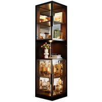VITRINE LED Glastüren Spiegelrückwand 205cm Weinschrank Weiß - Schwarz, Holzwerkstoff (42/205/44cm) - FLIEKS