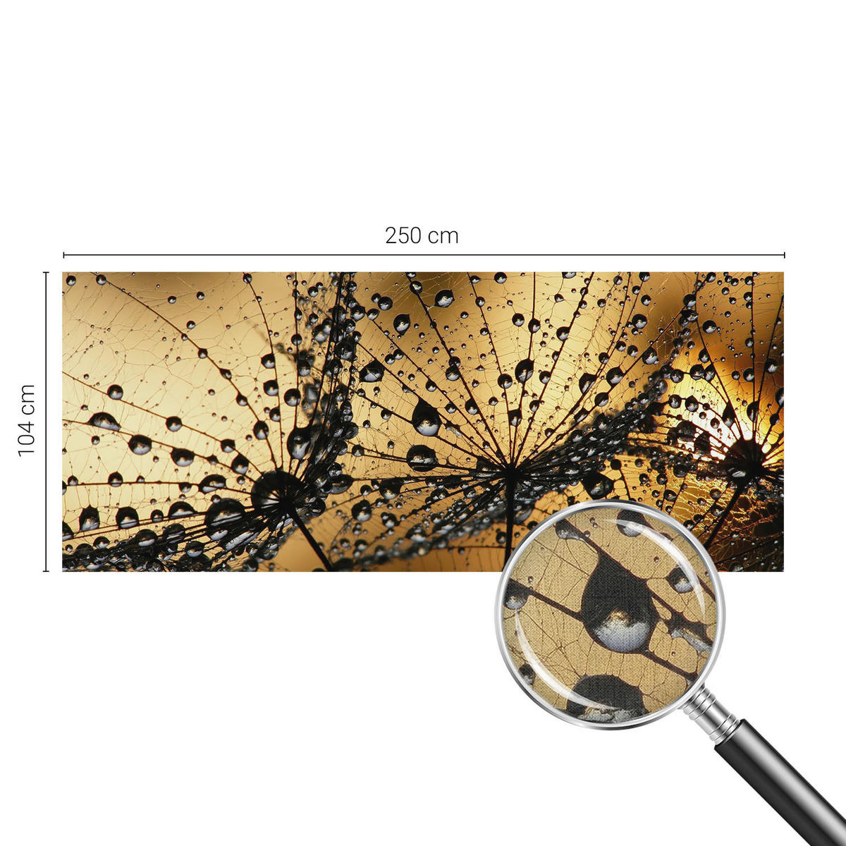 FOTOTAPETE 250x104 cm - Zarte Tropfen - Weiß, Textil (250/104cm) - Wallfluent