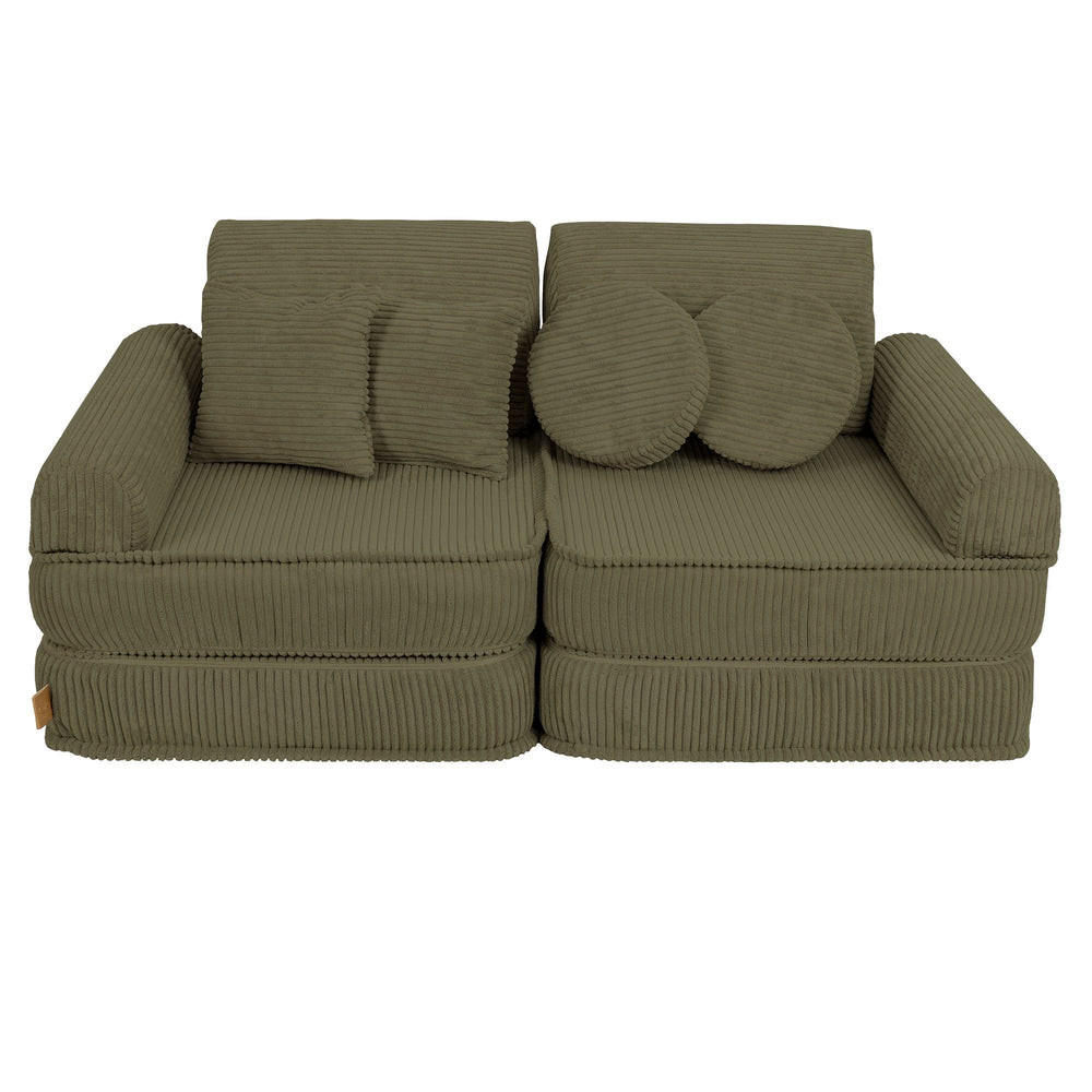KINDERSOFA AESTHETIC 120 cm Cord Khaki 10 Stk - Grün, Textil (60/12.5/120cm) - MeowBaby