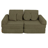 KINDERSOFA AESTHETIC 120 cm Cord Khaki 10 Stk - Grün, Textil (60/12.5/120cm) - MeowBaby