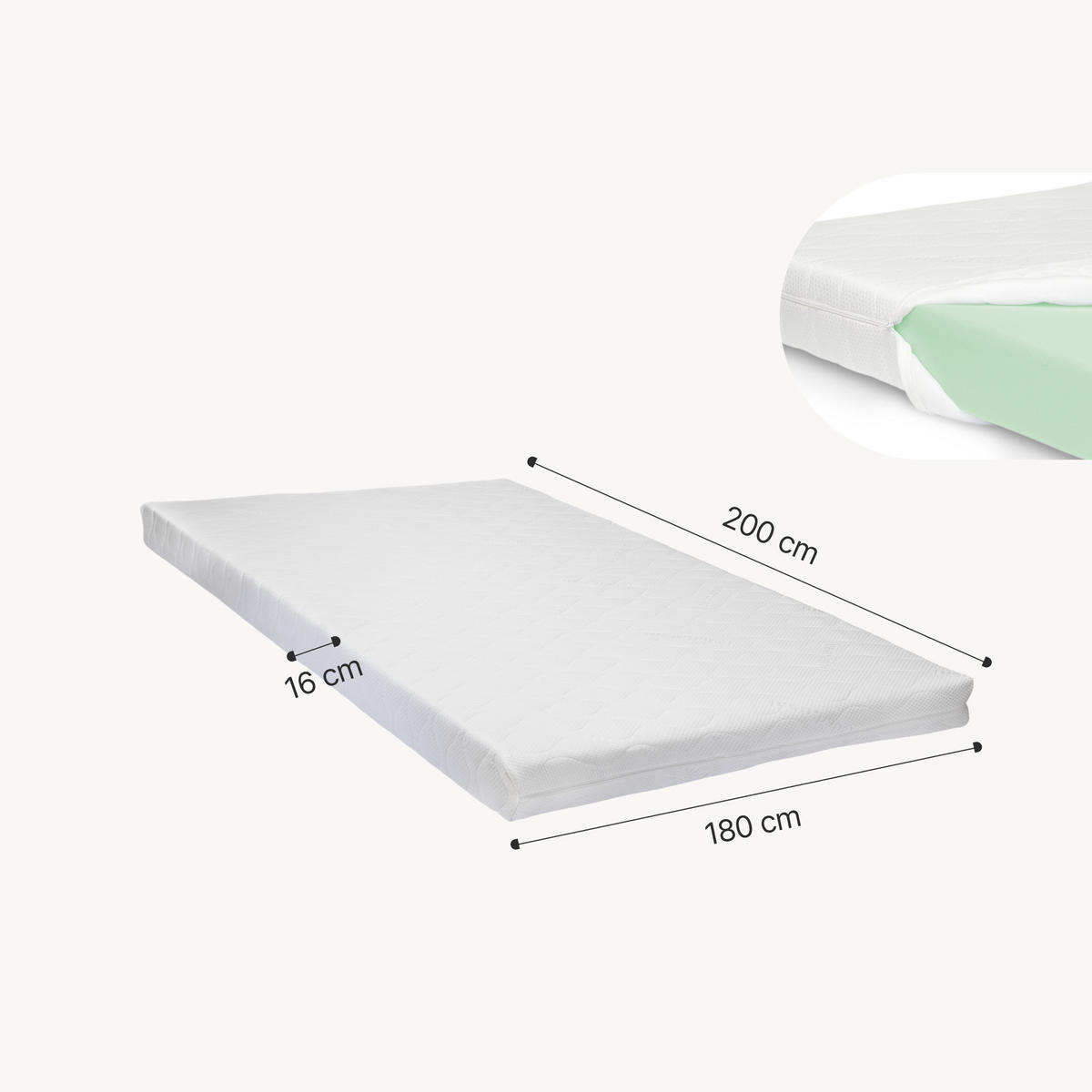 LED POLSTERBETT Tröstiar mit Matratze - Anthrazit, Holzwerkstoff/Kunststoff (180/200cm) - [en.casa]