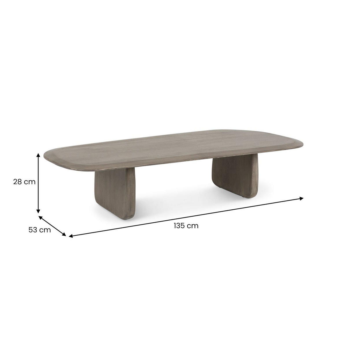 COUCHTISCH HERMO grau - Grau, Holz (53/135/28cm) - IDIMEX