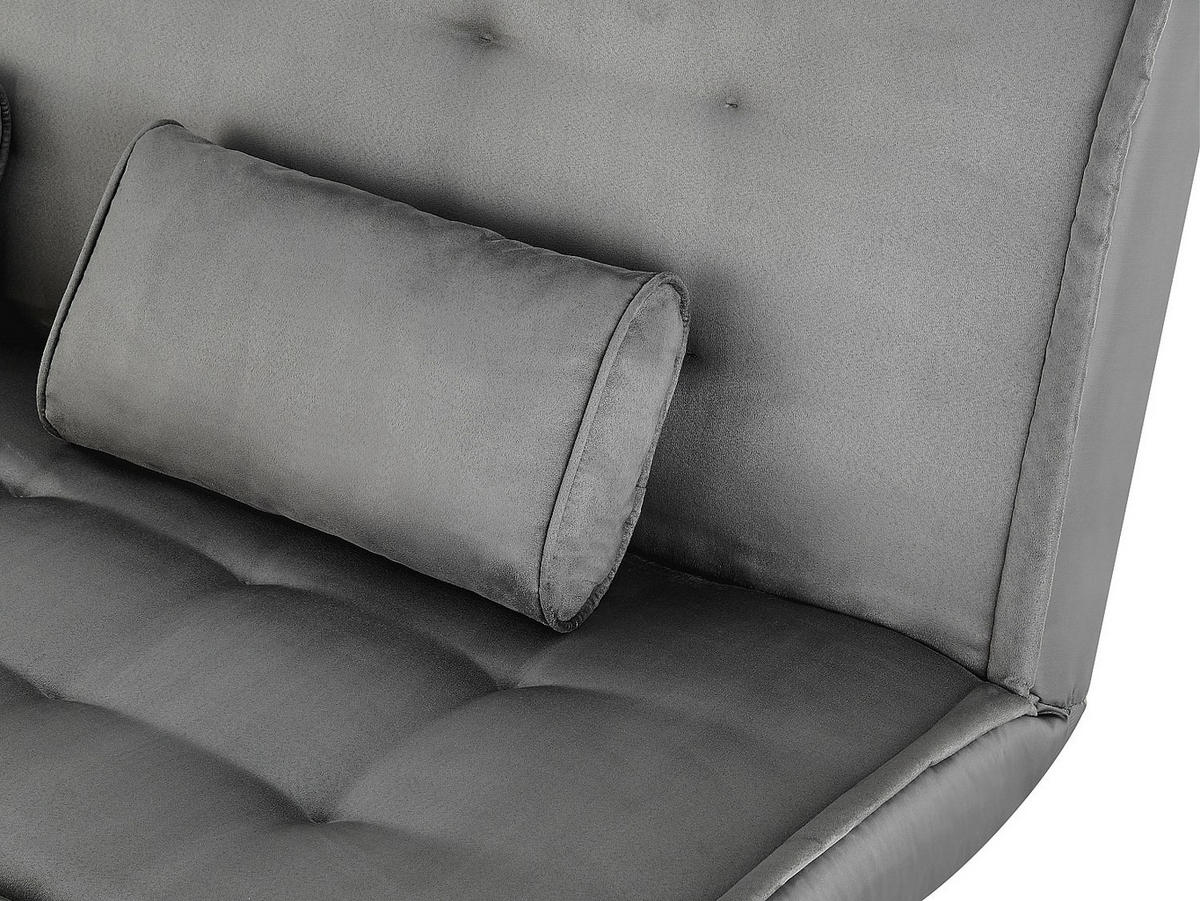 SCHLAFSOFA - 3 Personen - stoff - grau Mishan - Grau, Textil (190/89/96cm) - Vente-Unique