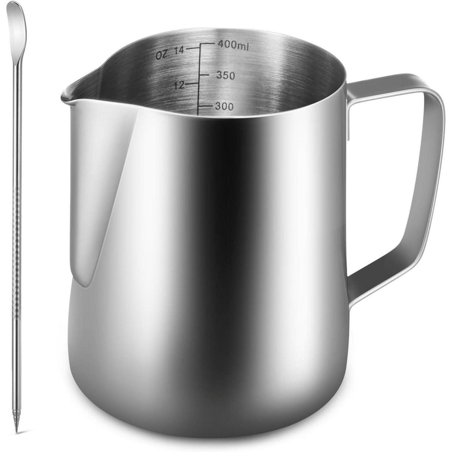 MILCHKÄNNCHEN Edelstahl 400 ml spülmaschinenfest - Silberfarben, Metall (9/9cm)