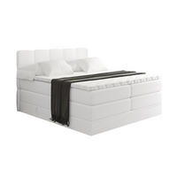 BOXSPRINGBETT mit Matratze H3|H4 und Lattenrost - LIRO KING-120x200 - Weiß - Weiß, Holzwerkstoff (120/200cm) - ALTDECOR