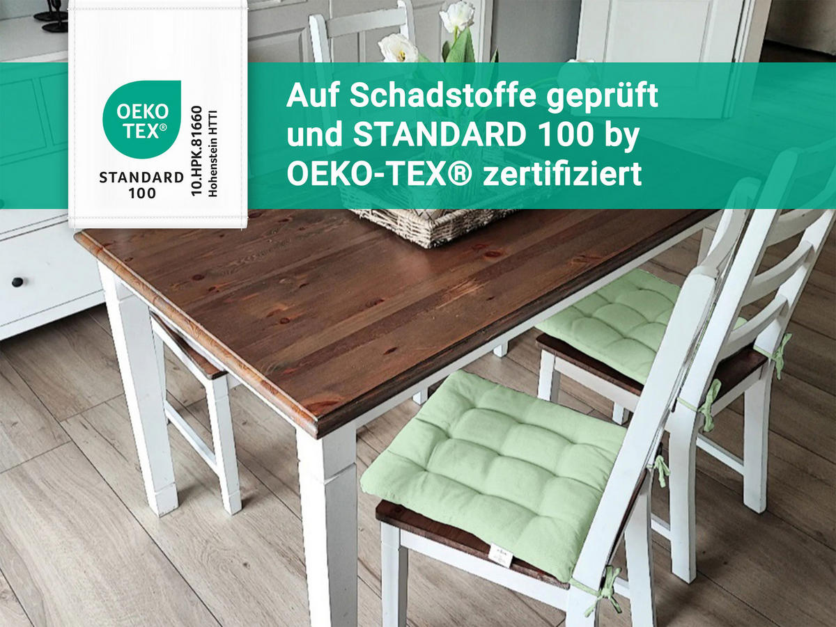 STUHLKISSEN, 4er-Set, 40x40 cm, 100% Polyester, Grün - Hellgrün, Textil (40/40/3cm) - Zollner