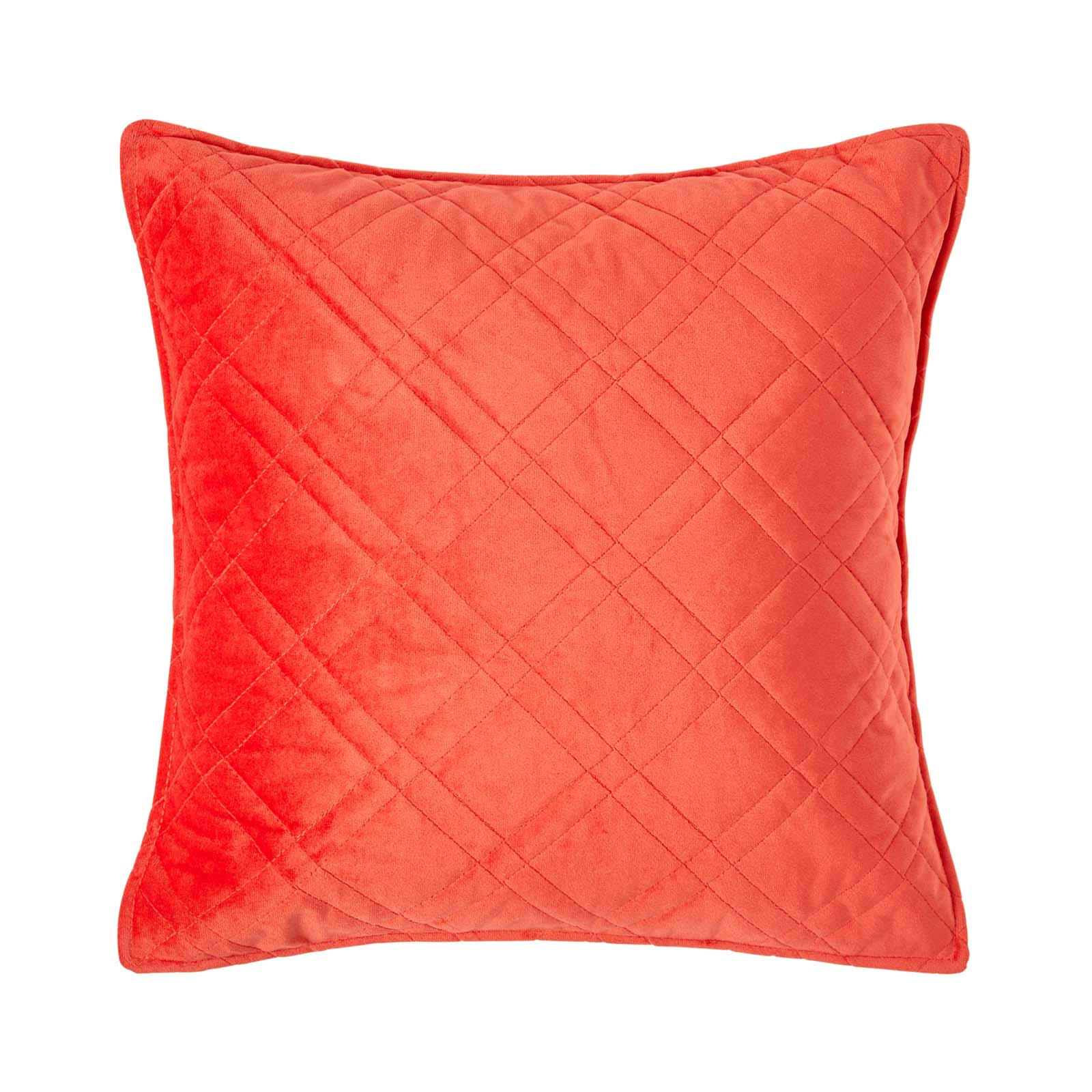KISSENHÜLLE Samt gesteppt, Paragon Diamond 45/45 cm - Orange, Textil (45/45cm) - Homescapes