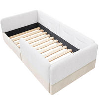 POLSTERBETT 90/200 cm DE-03363, mit Schutzgitter und Aufbewahrungsbeuteln, in Weiß - Weiß, Holzwerkstoff (90/200cm) - ComfortXL