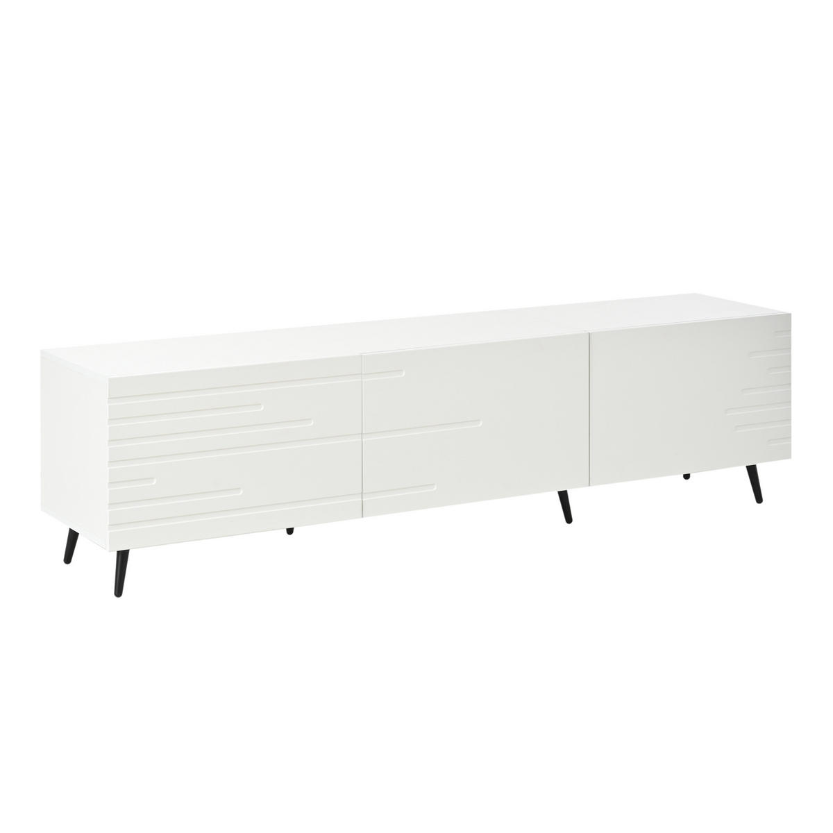 TV-ELEMENT 180/40/48 cm Weiß mit 3 Klapptüren - Weiß, Holz (180/48/40cm) - Oxeza