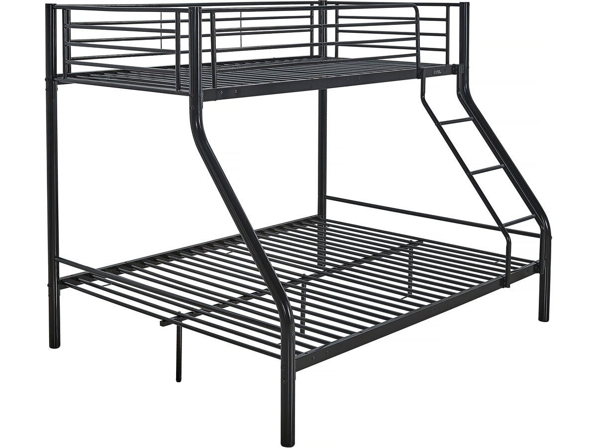 ETAGENBETT leo Schwarz - Schwarz, Metall (190/140cm) - Habitat Garten