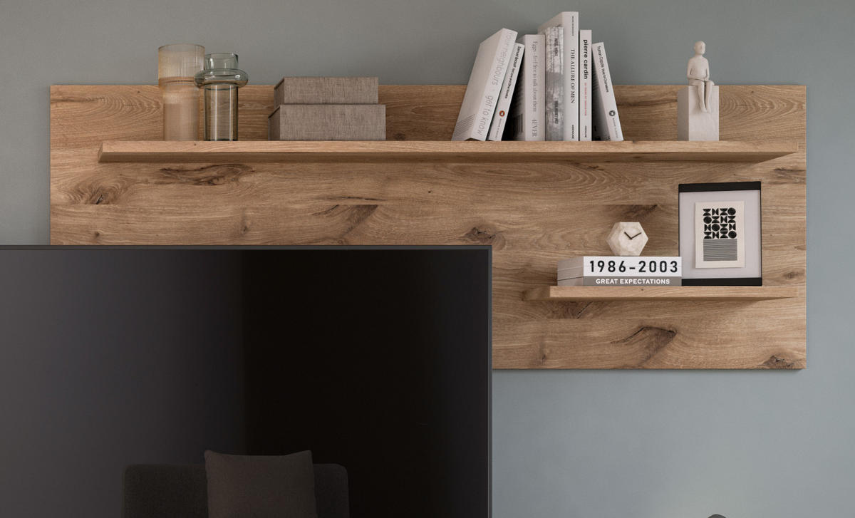 WANDPANEEL Nox Eiche 160 cm, Wandregal - Eichefarben, Holzwerkstoff (160/60/20cm) - Inn.Furn