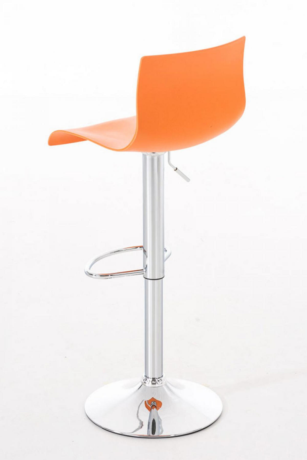 BARHOCKER 2er Set Kunststoff orange - Chromfarben/Orange, Kunststoff/Metall (39/84/36cm) - CLP