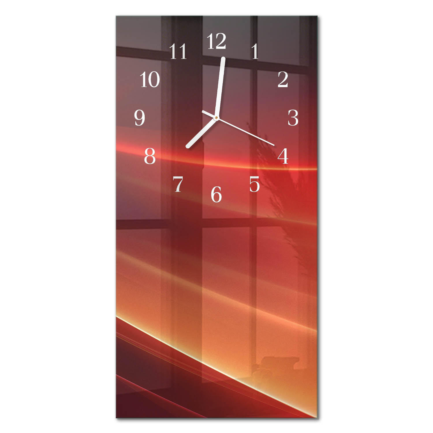 WANDUHR 30x60 cm - Chilischoten - Schwarz, Glas (30/60/0.4cm) - TULUP