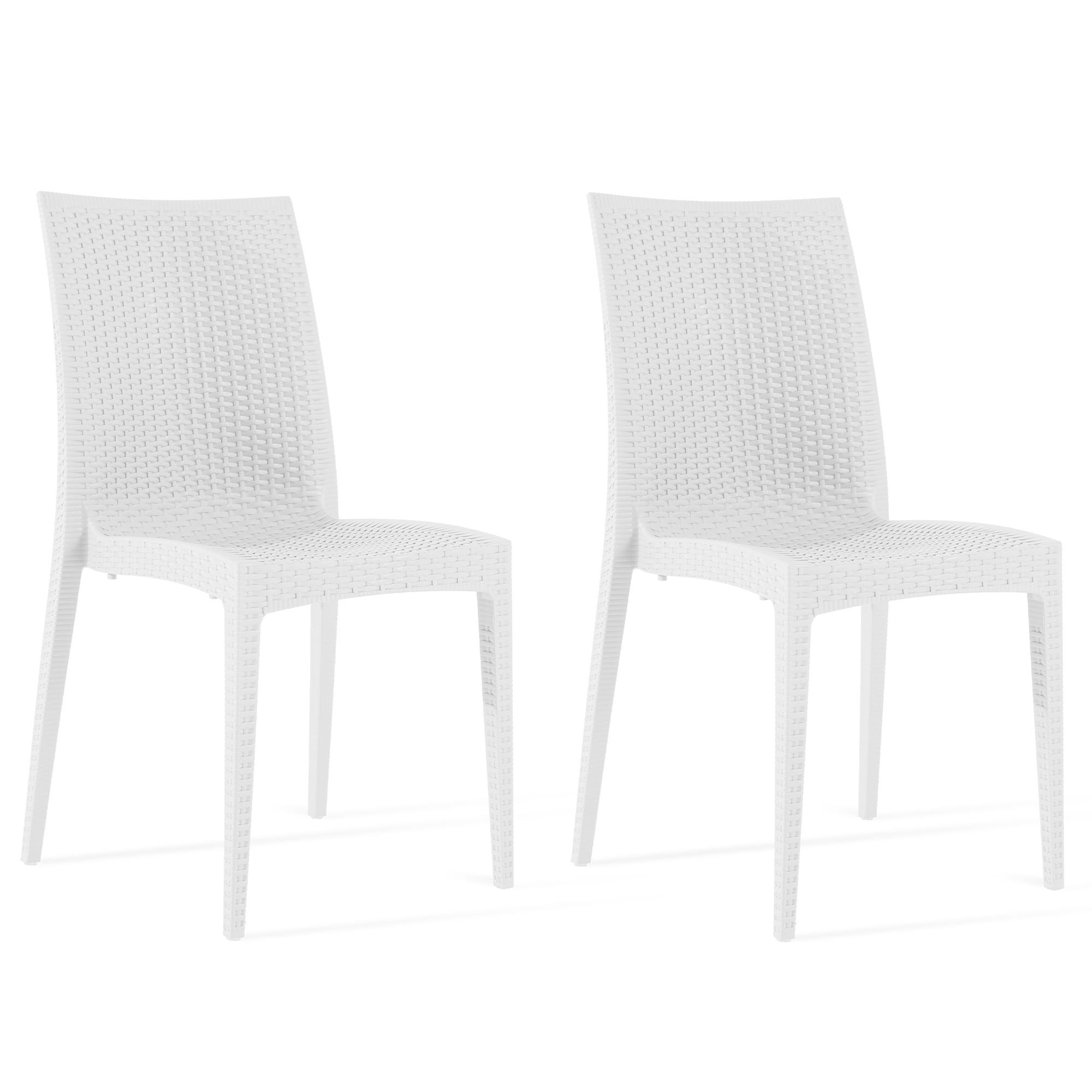 GARTENSTUHL ETULI 2-tlg, Weiß - Weiß, Kunststoff (48/88/50cm) - KONSIMO®