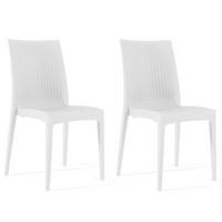 GARTENSTUHL ETULI 2-tlg, Weiß - Weiß, Kunststoff (48/88/50cm) - KONSIMO®