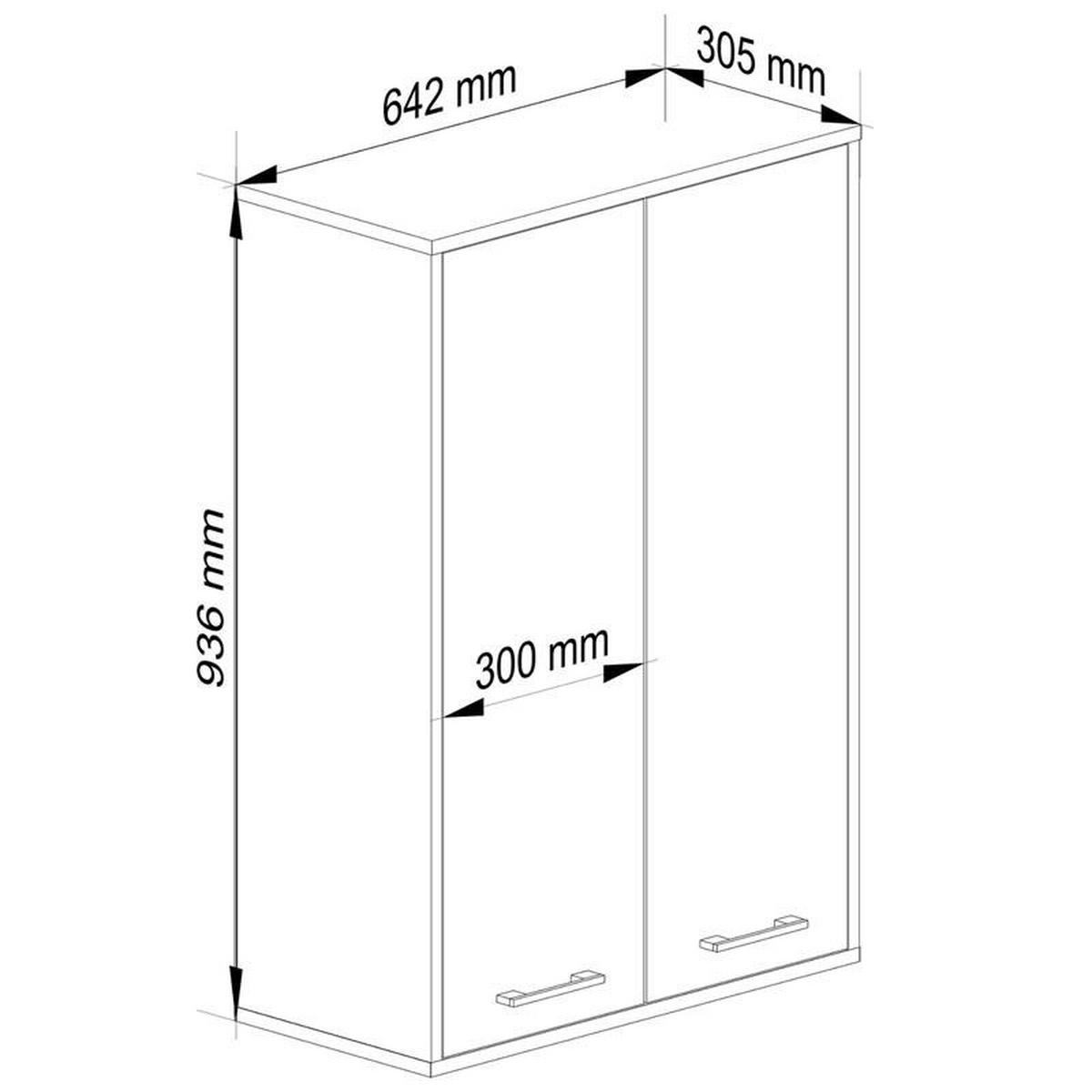 HÄNGESCHRANK Grau, Eiche Artisan 64x94x30 cm - Silberfarben/Eiche Artisan, Holzwerkstoff/Kunststoff (64/94/30cm) - Akord