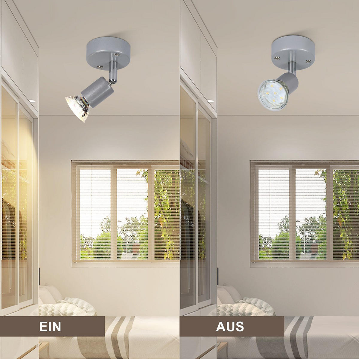 DECKENLEUCHTE Lenz 14/10/7cm - Silberfarben, Metall (14/10/7cm) - Nettlife