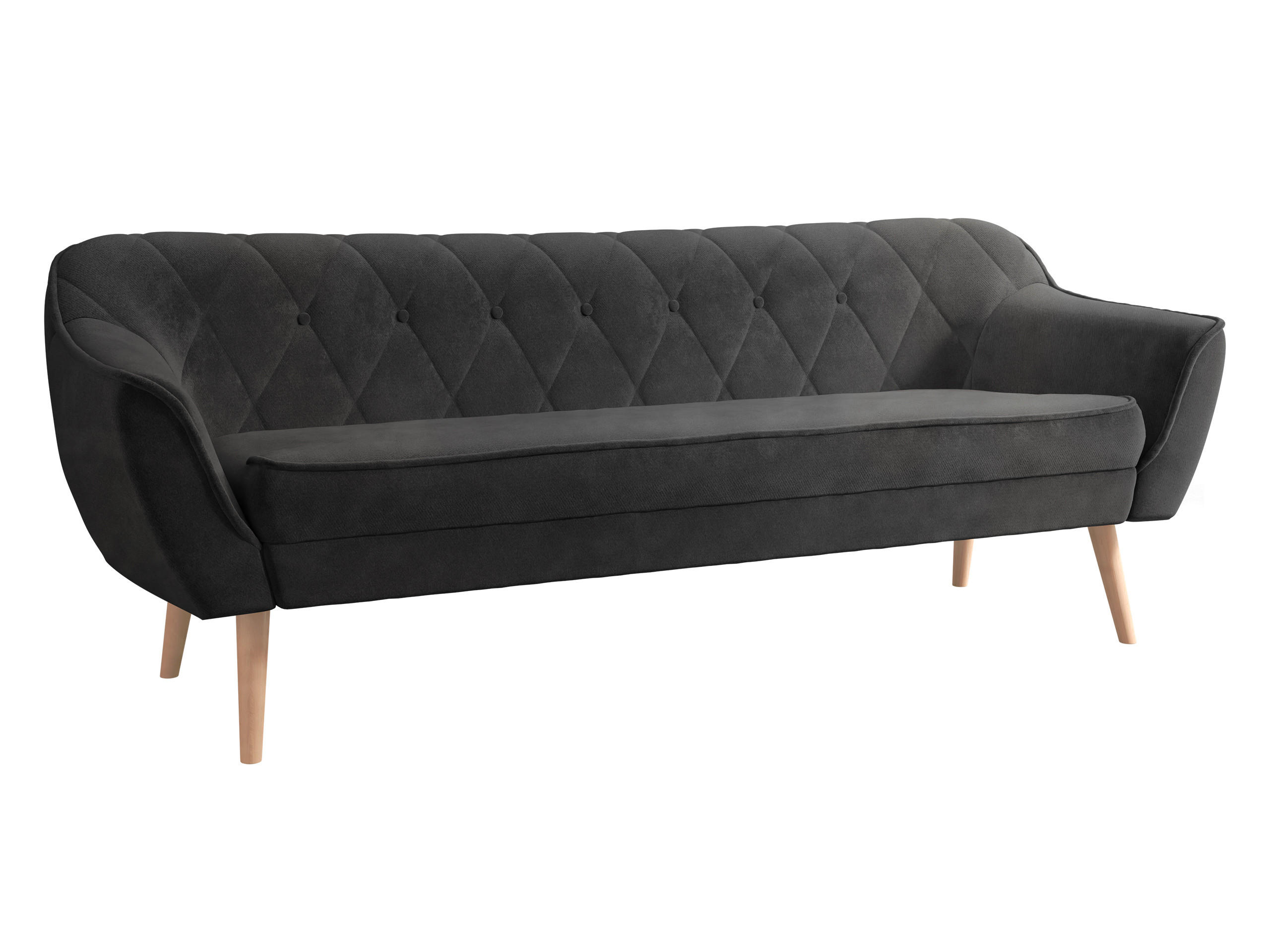 SOFA Skand 3 - Dunkelgrau/Naturfarben, Holz/Textil (180/75/74cm) - MIRJAN24