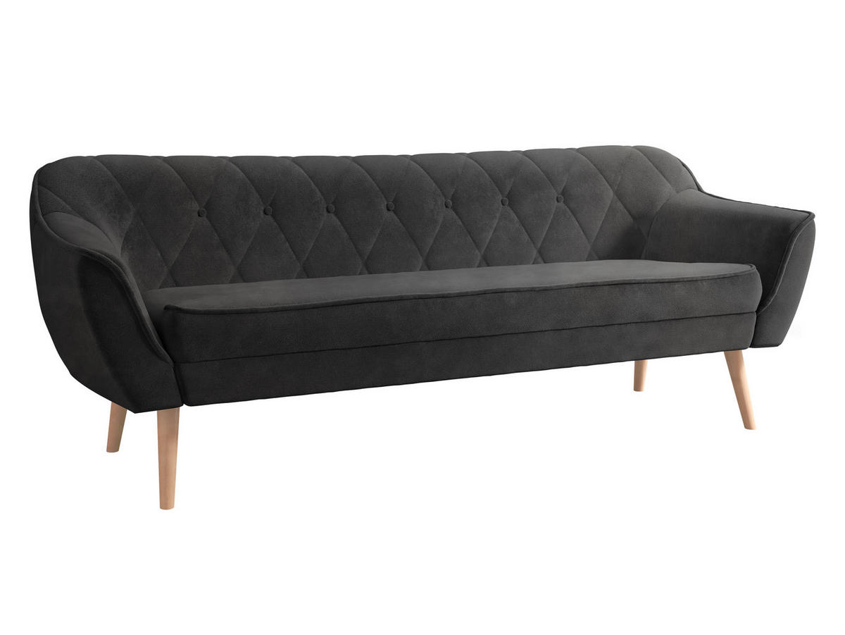 SOFA Skand 3 - Dunkelgrau/Naturfarben, Holz/Textil (180/75/74cm) - MIRJAN24
