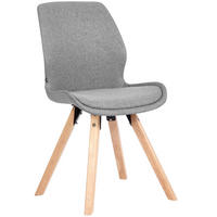 STUHL Stoff Grau - Eukalyptusholzfarben/Grau, Holz/Textil (49/87/58cm) - CLP