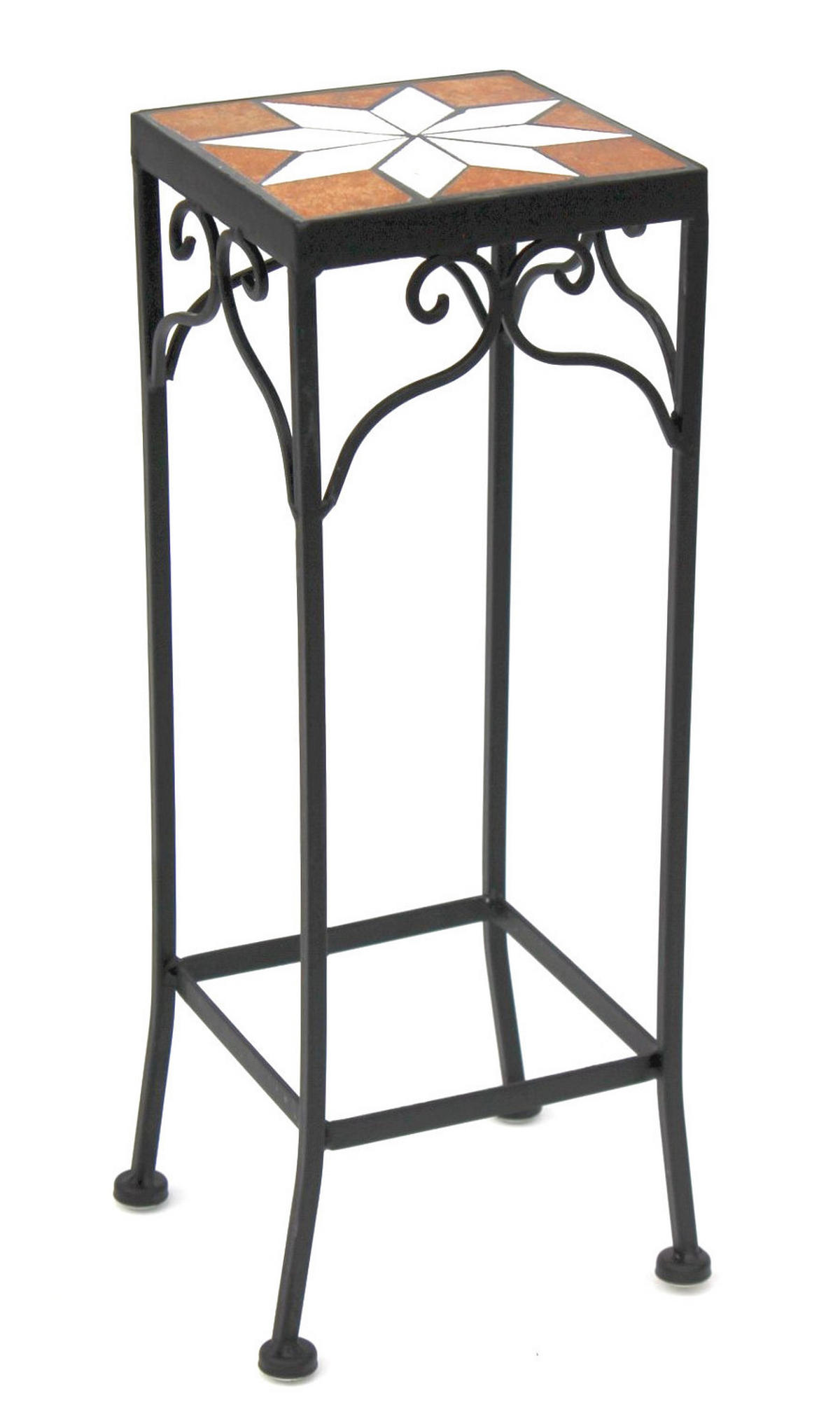 BLUMENHOCKER Merano Mosaik 2er Set 12012 Blumenständer 46 und 54cm Hocker Eckig - Schwarz, Metall (20/54/20cm) - DanDiBo