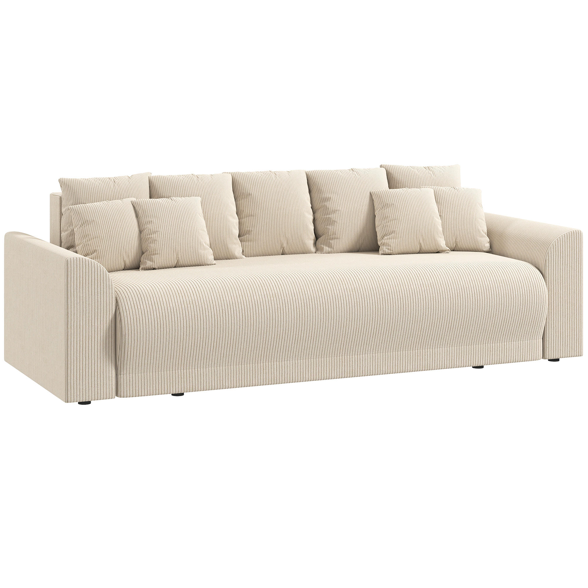 SCHLAFSOFA Cord Beige - Beige, Kunststoff/Textil (95/73/230cm) - HOMCOM
