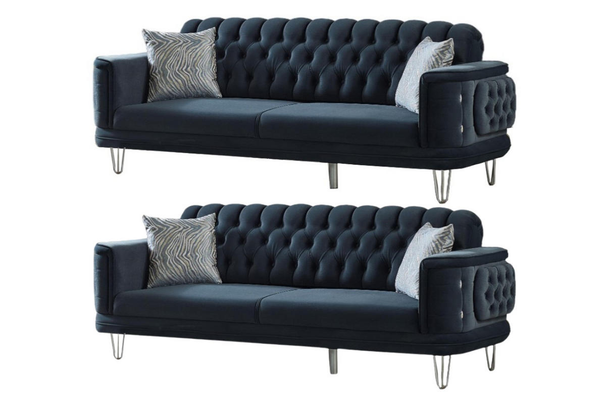 SITZGARNITUR Carlo Anthrazit Stellvariante:3+3 - Anthrazit, Holz (230/85/95cm) - Villa Möbel