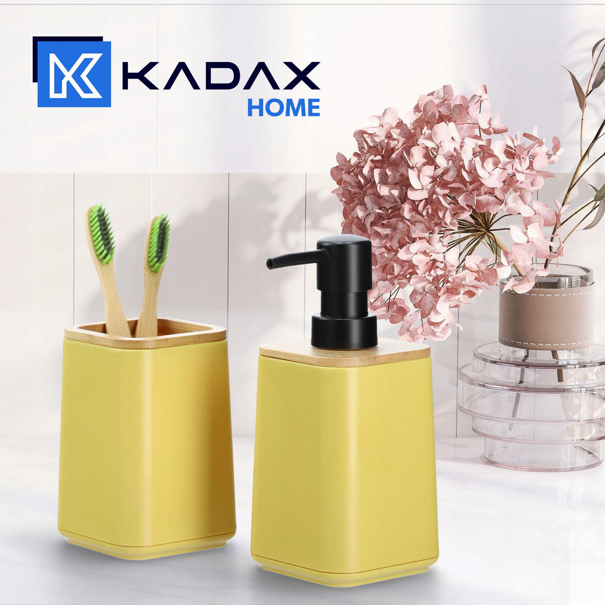 SEIFENSPENDER mit Pumpe, gelb - Gelb, Kunststoff (7.3/16.2/7.3cm) - KADAX