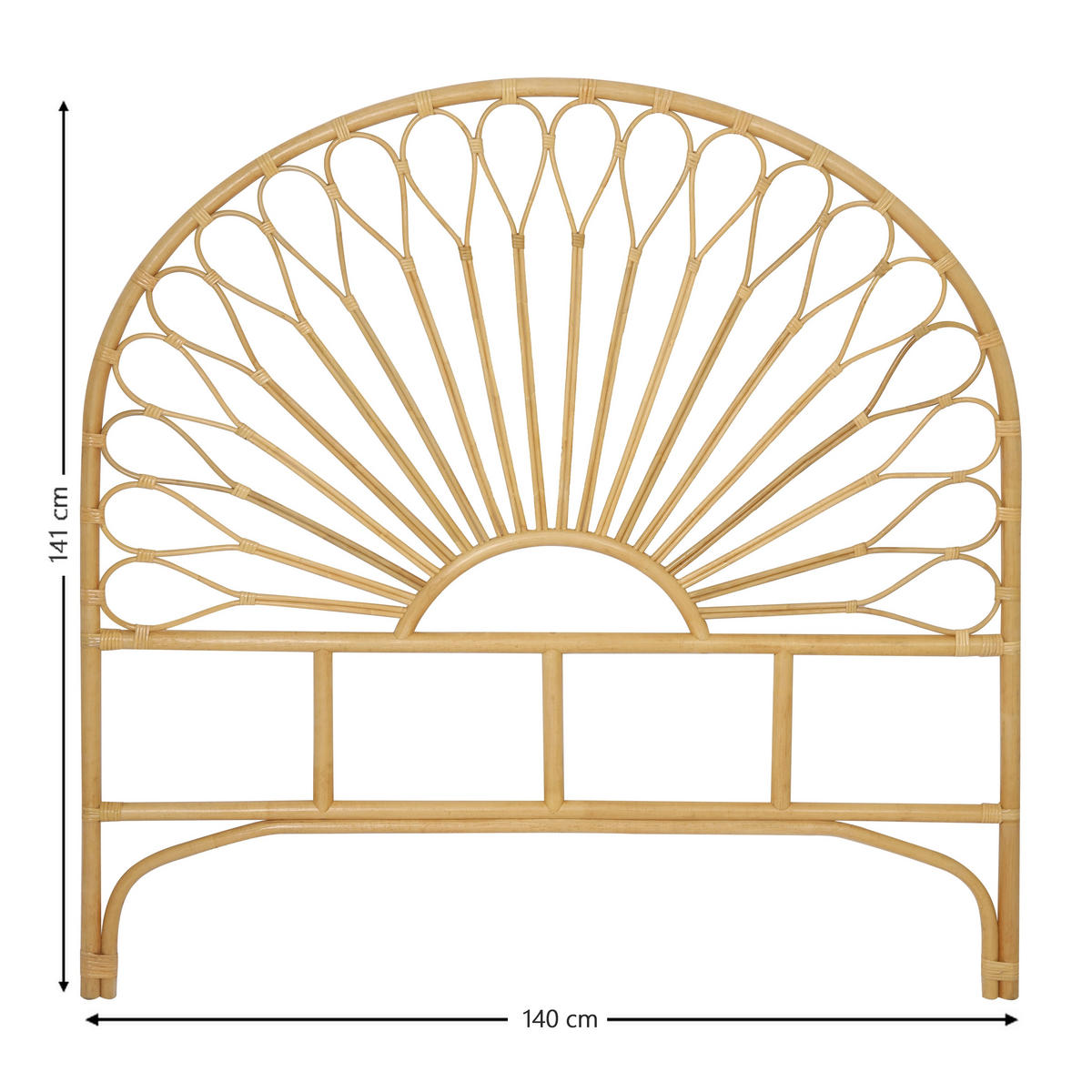 BETTKOPFTEIL Rund Braun 140 x 4 x 141 (cm) - Braun, Holz (139.5/141/3.8cm) - Nordlys