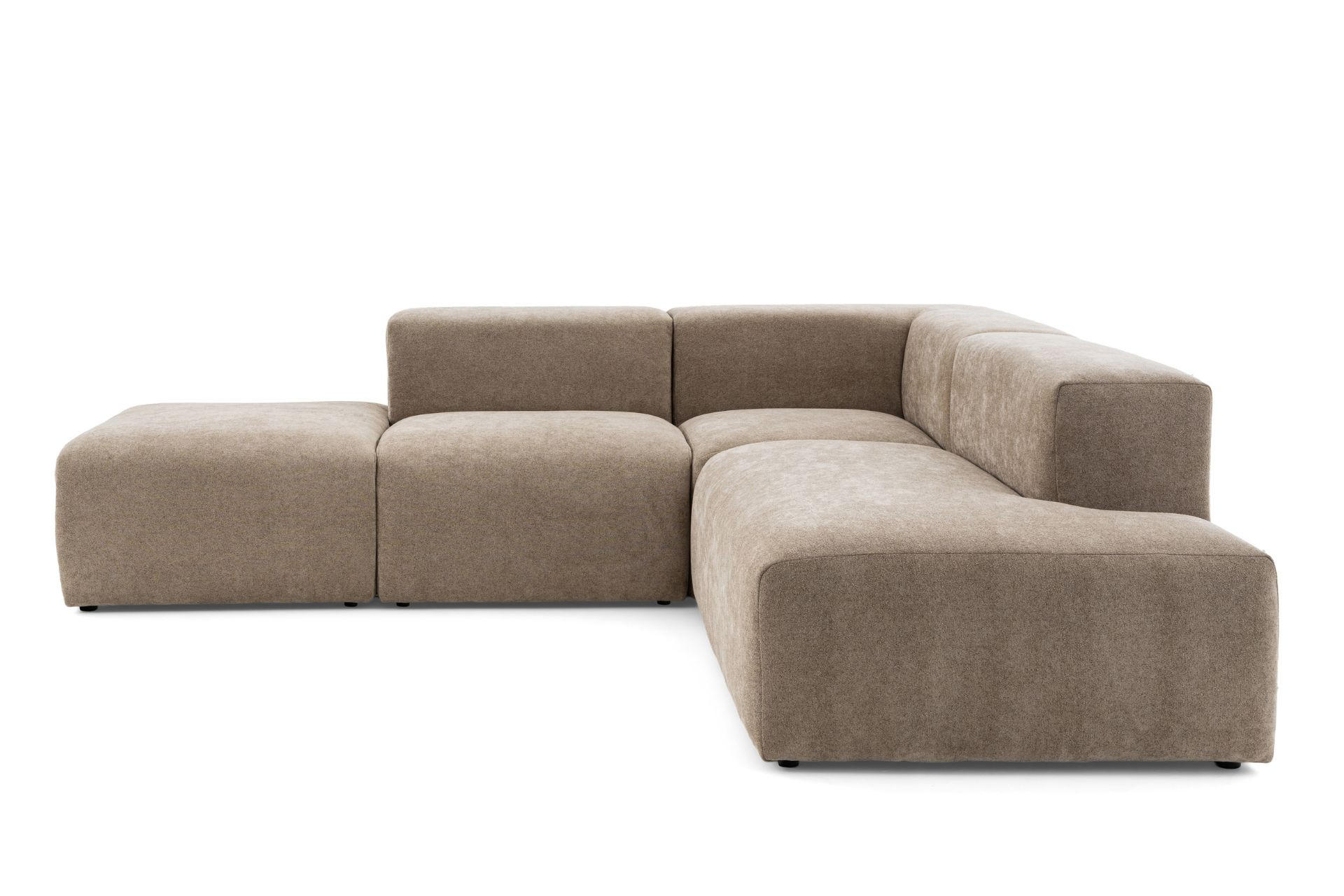 4-SITZER modulares Ecksofa HEAVEN SET 3 Rechts, Breite 270 cm Webstoff Braun - Schwarz/Braun, Holz/Kunststoff (270/245cm) - Muffo