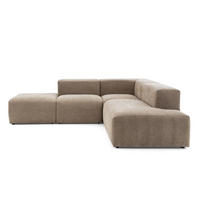 4-SITZER modulares Ecksofa HEAVEN SET 3 Rechts, Breite 270 cm Webstoff Braun - Schwarz/Braun, Holz/Kunststoff (270/245cm) - Muffo