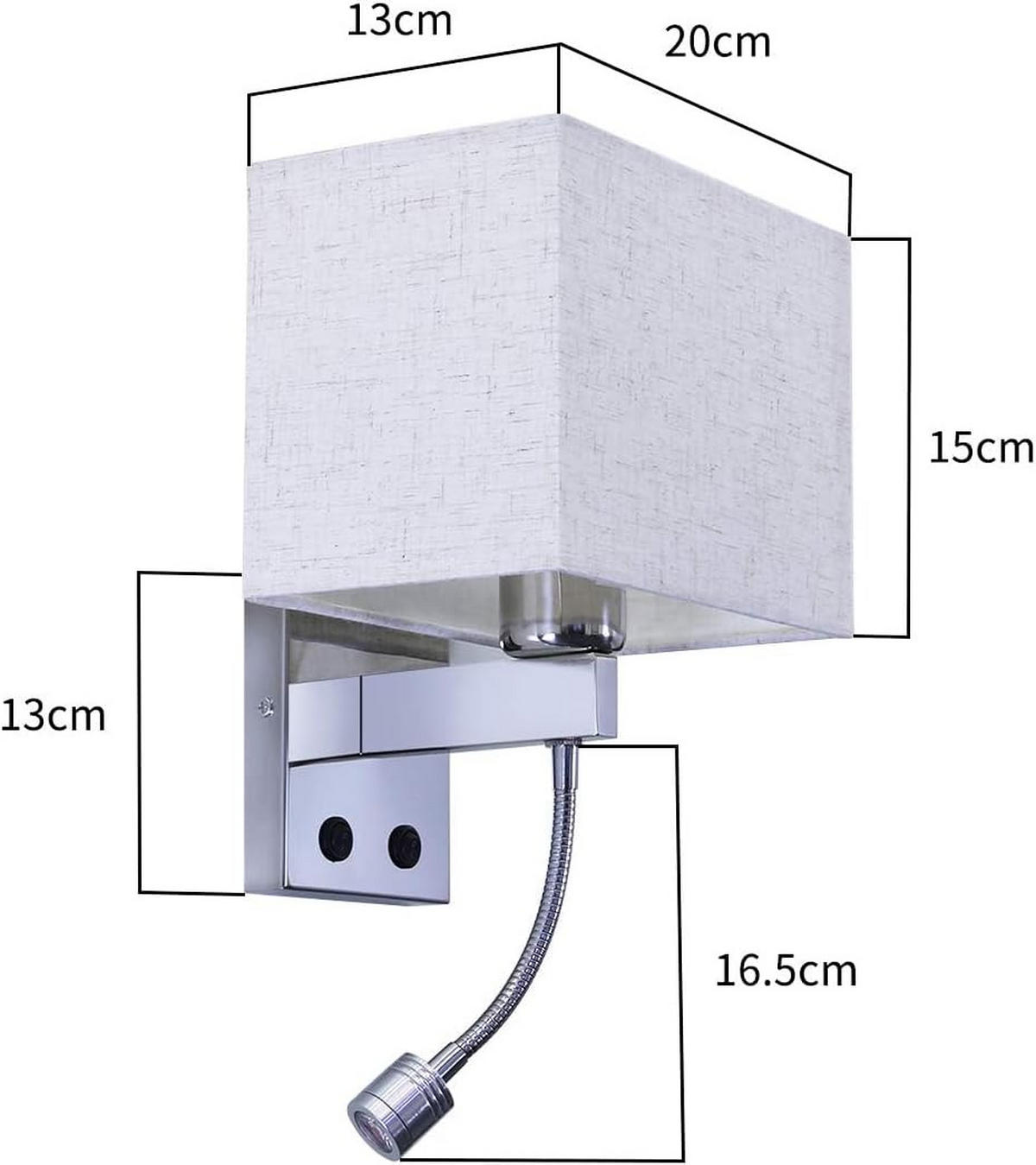 WANDLEUCHTE Pewter 35/17/20 cm - Silberfarben, Metall (17/20/35cm) - ZMH