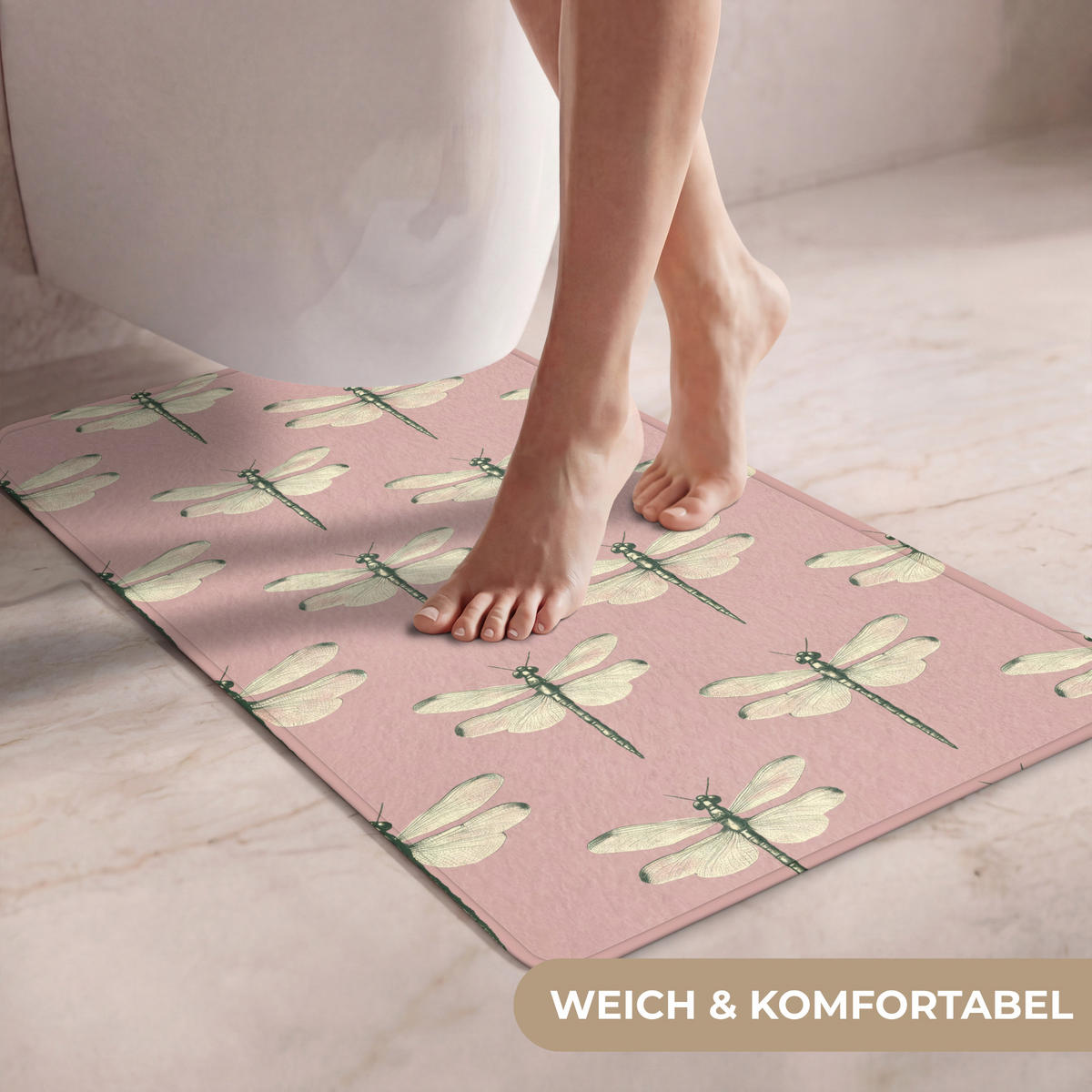 WC-VORLEGER Lillibells - Muster - Rosa WC Teppich 50x80 cm - Rosa, Kunststoff/Textil (50/1cm) - OnlyWow