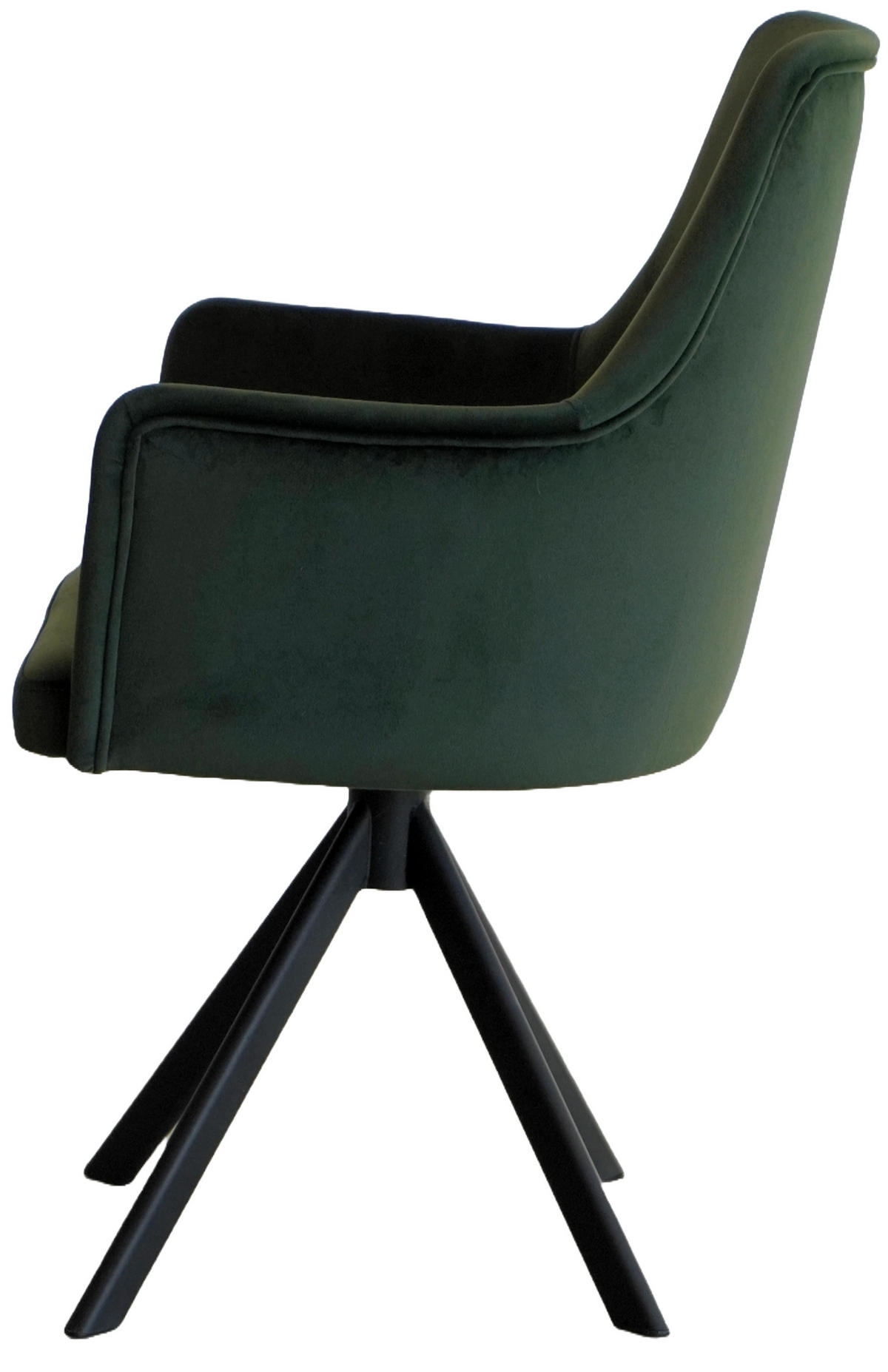ARMLEHNENSTUHL Sello grün mit S-Fuß drehbar - Schwarz/Grün, Textil/Metall (55/90/58cm) - INKA furniture