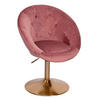 LOUNGESESSEL Chesterfield-Stil mit Samtbezug und 360° Drehfunktion, Rosa 67x62x100 cm - Pink/Goldfarben, Textil/Metall (67/100/62cm) - KADIMA DESIGN