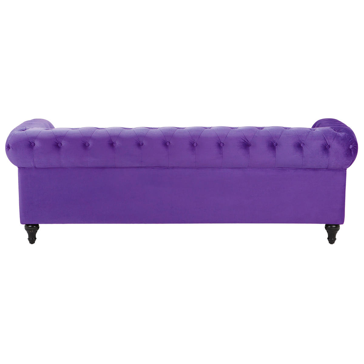 3-SITZER-SOFA Samtstoff Violett Chesterfield - Violett, Textil (202/70/75cm) - Beliani