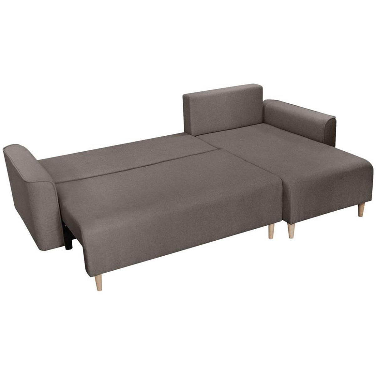ECKSCHLAFSOFA Willow braun - Braun, Textil (225/150cm) - Beautysofa