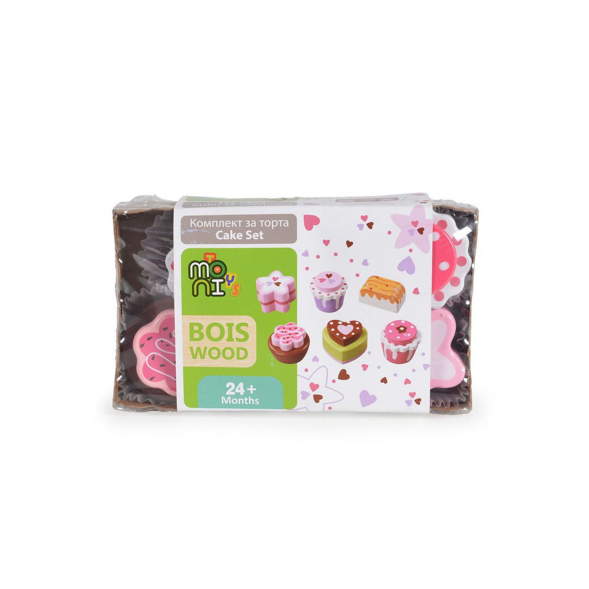 SPIELZEUGLEBENSMITTEL Torten 6-teilig bunt Holz, Cupcakes, verschiedene Formen, Förmchen, Aufbewahrungsbox - Multicolor, Holz (8/3/15cm) - Moni