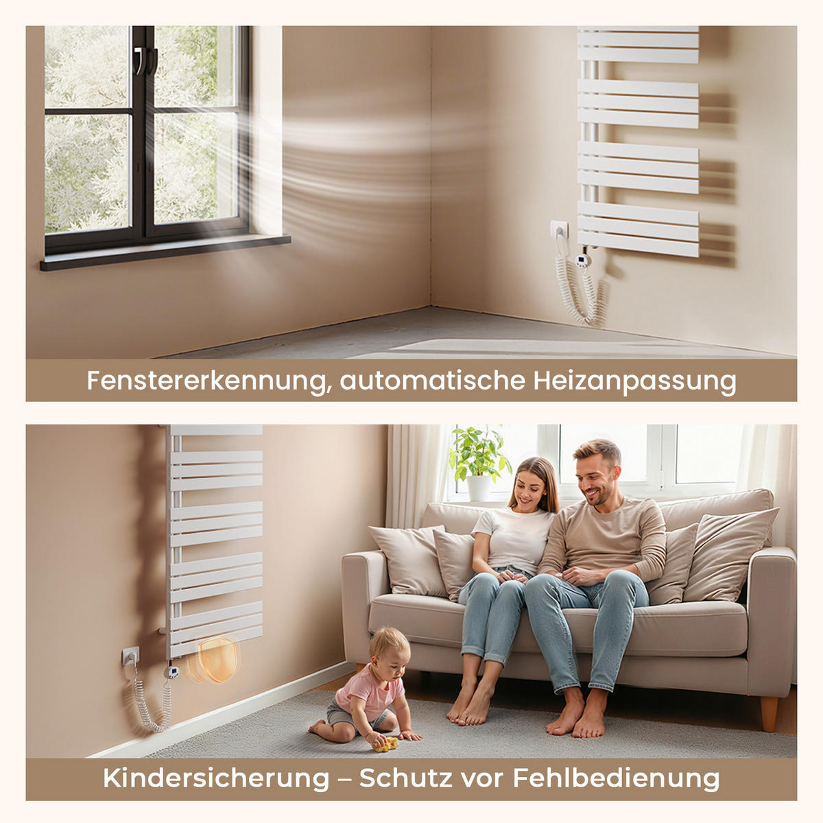 HANDTUCHHEIZKÖRPER 159,9/60 cm weiß elektrisch 1000 W mit WLAN-Thermostat - Weiß, Metall (60/160/5.9cm) - S'AFIELINA