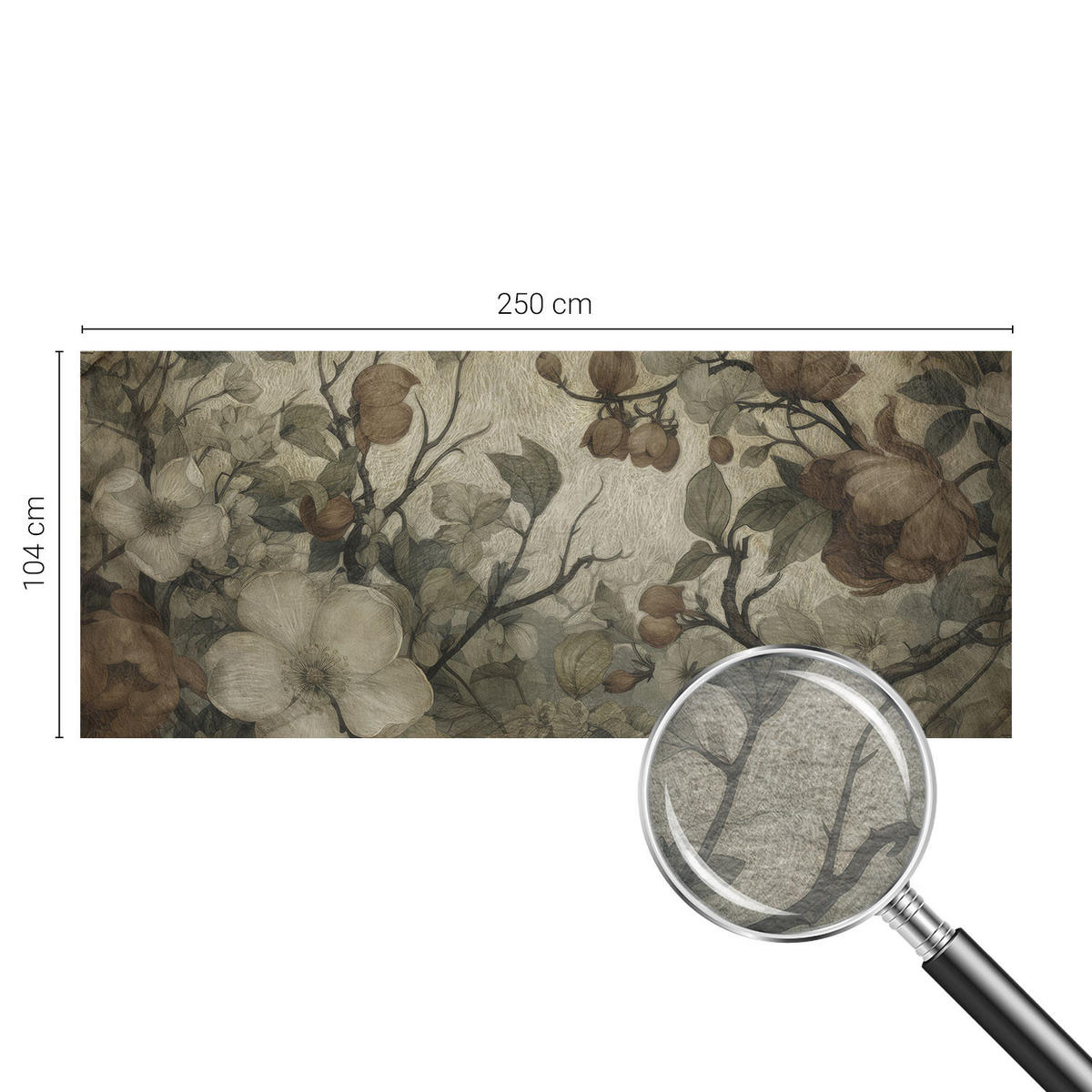 FOTOTAPETE 250x104 cm - Blumenschönheit - Weiß, Textil (250/104cm) - Wallfluent