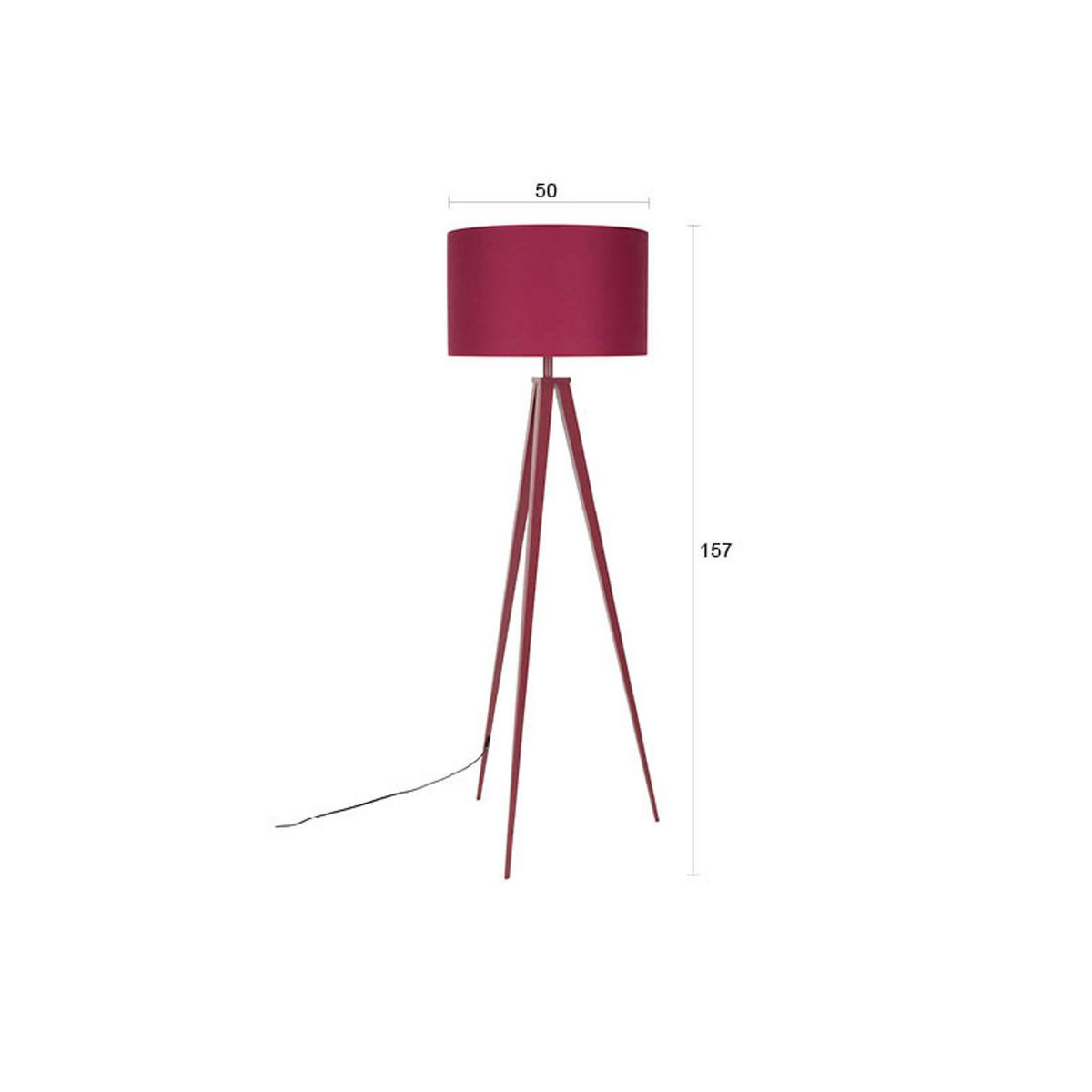 STEHLAMPE Tripod Rot - Rot, Metall (50/50/157cm) - Zuiver