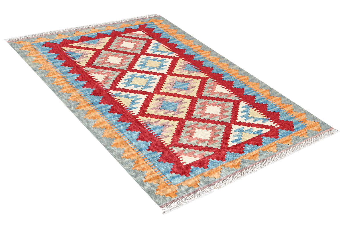 HANDWEBTEPPICH Gashgai Kelim Rot 115/80 cm Schurwolle - Rot, Textil (80/115cm) - Looma