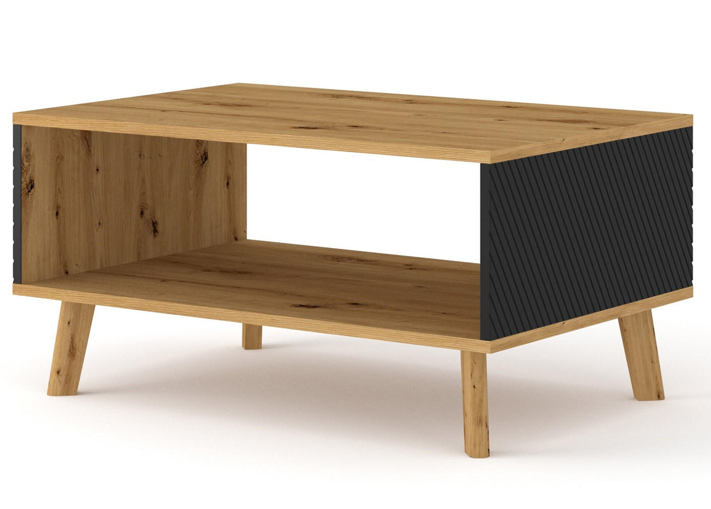 COUCHTISCH Artisan Eiche, Schwarz 90/45/60 - Schwarz, Holzwerkstoff (60/90/45cm) - RAUMHIRSCH FURNITURE
