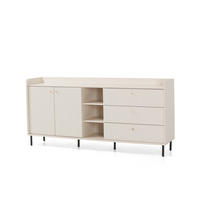 KOMMODE ASTREA 193,5/91/42cm mit 3 Schubladen 2 Türen Beige - Beige, Holzwerkstoff (193.5/91/42cm) - MASSENO